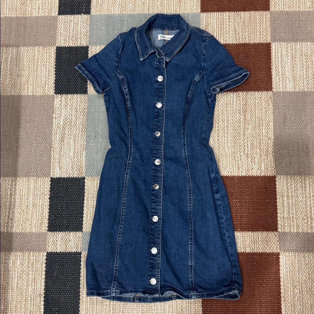 Zara Blue Denim Button-Up Dress - Picture 3 of 3